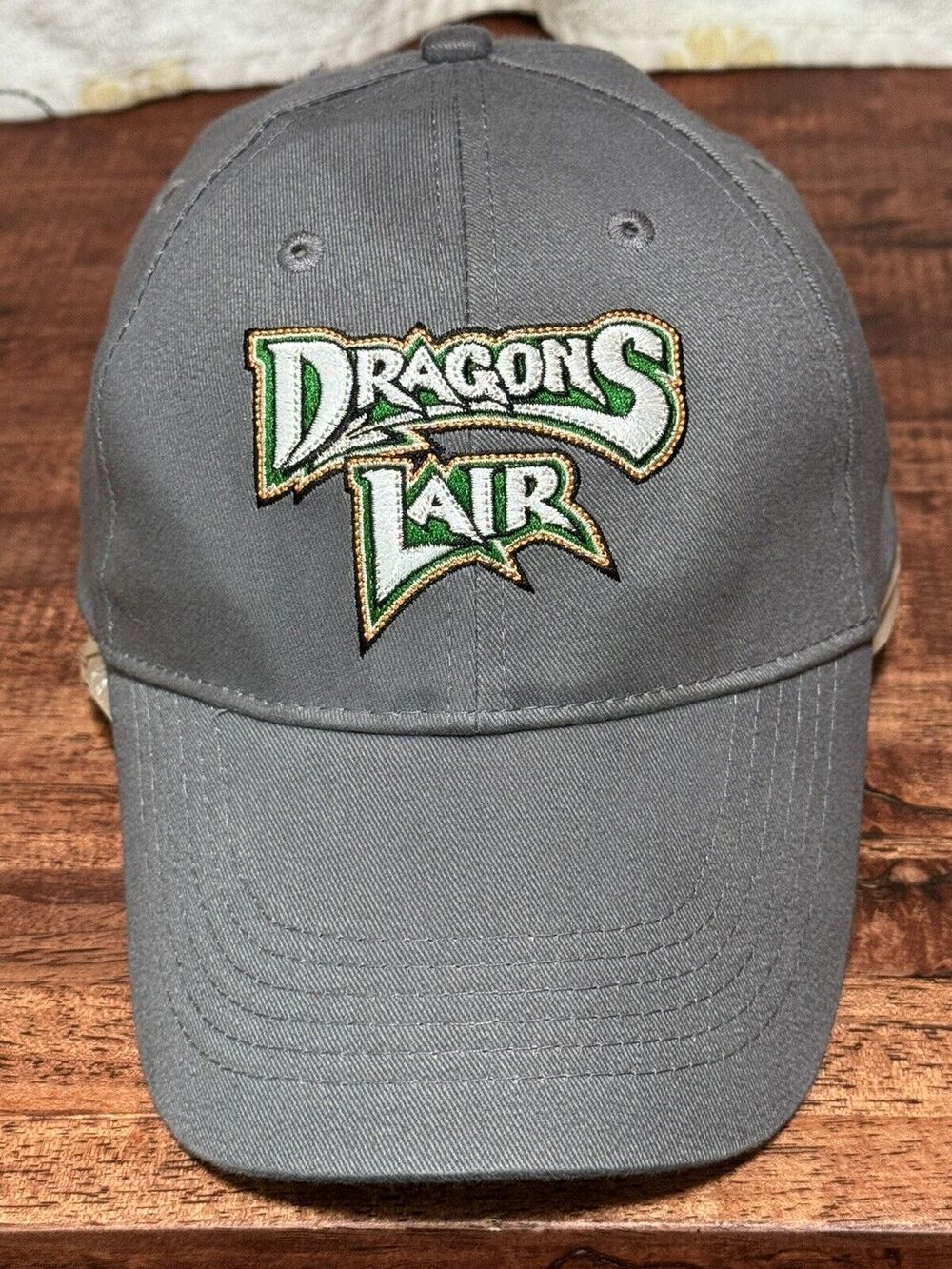 Dragons Lair Hat Grey Stitched Adjustable Baseball Cap "Dayton Dragons"